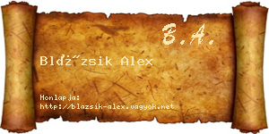 Blázsik Alex névjegykártya