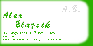 alex blazsik business card